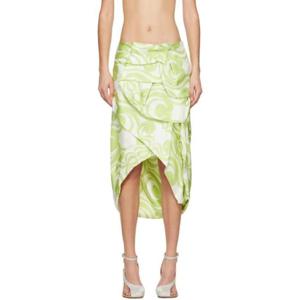 드리스반노튼 스커트 SSENSE 익스클루시브 그린 미디 스커트 241358F092010