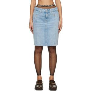 마틴로즈 미니스커트 블루 데님 미니 스커트 241892F090000