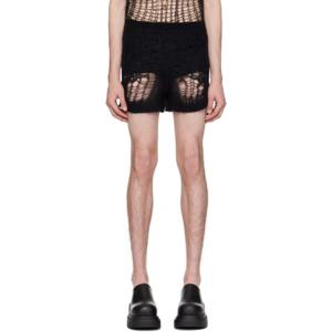 릭오웬스 반바지 블랙 니트 쇼츠 241232M193001