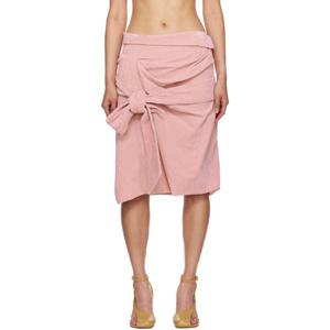 드리스반노튼 미니스커트 핑크 벨벳 미니 스커트 242358F090000