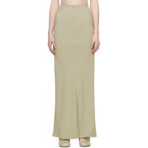 AMI Paris 롱스커트 그린 바이어스 컷 맥시 스커트 241482F093003