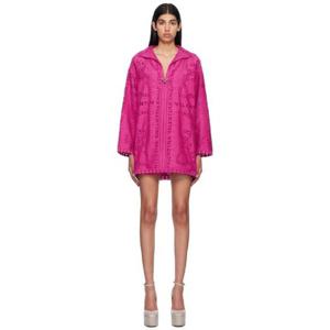 발렌티노 원피스 핑크 자카드 미니 드레스 231476F100001