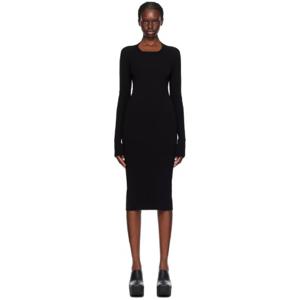 릭오웬스 원피스 블랙 컬럼 미디 드레스 241232F054000