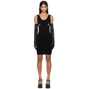 모스키노 원피스 블랙 하트 락 참 미니 드레스 241720F052011