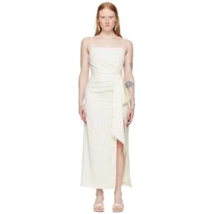 엠에스지엠 원피스 오프 화이트 핀스트라이프 맥시 드레스 241443F055007