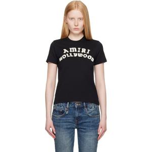 아미리 티셔츠 블랙 아미리 할리우드 티셔츠 252886F110007