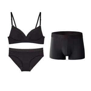 [보디가드]소폭 레이스 다크그레이 노와이어 브라 커플속옷SET1 BGWBB103BGWPB103BGMDB10