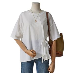 [포커스]레이온 끈 반팔 티셔츠 FM5E3TS3251