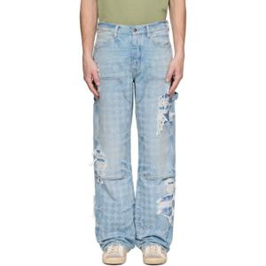 아미리 청바지 블루 리페어 카펜터 데님 진 252886M186005