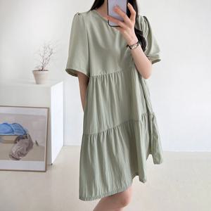 [한정수량] [올리비에스클로젯] 셔링절개 루즈핏 원피스_O2506OP029B