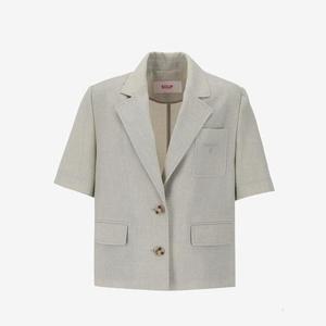 [숲]테일러드 싱글 투버튼 자수 반팔자켓 SB5JK92