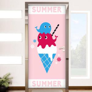 아트박스/꾸밈 ik596-고래와아이스크림_현관문시트지