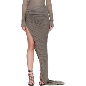 릭오웬스 롱스커트 그레이 할리우드 에드푸 맥시 스커트 251232F093043