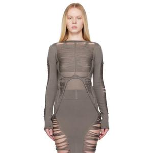 릭오웬스 티셔츠 그레이 할리우드 탄자 LS 탑 251232F110081