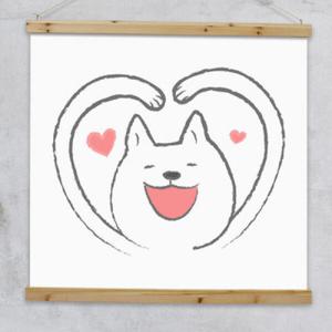 아트박스/꾸밈 cl393-우드스크롤_90CmX90Cm-행복한강아지4