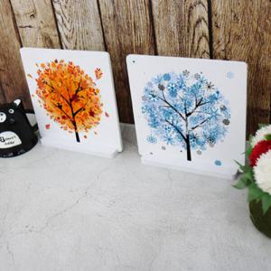 아트박스/꾸밈 ci637-스탠드액자2P_사계절나무2(가을겨울)