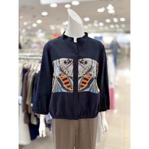 소고 세이브존01 차이나 넥 앞판 프린트 블라우스 AL2BA09