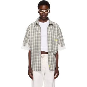 마틴로즈 셔츠 SSENSE 익스클루시브 그레이 레이스 셔츠 252892F109001