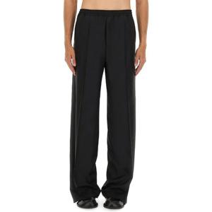 모스키노 블랙 와이드 크리즈 디테일 팬츠 03515238 0555