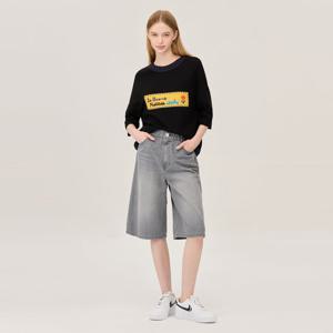 [베네통]립 배색 자수패치 니트 BAKPF1541