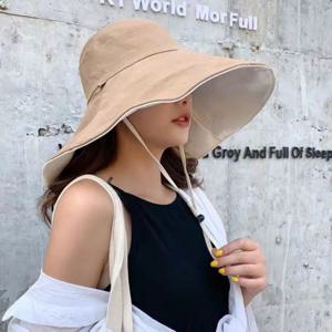 양면 와이드 벙거지 버킷햇 자외선 차단 모자 베이지 양면모자 여성모자 여자모자 여름모자 챙넓은모자 와이드모자 벙거지모자 햇빛차단 자외선차단