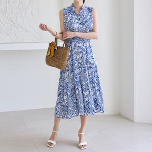 [모리스커밍홈]차이나넥 스트링 롱 원피스_M2507OP071B