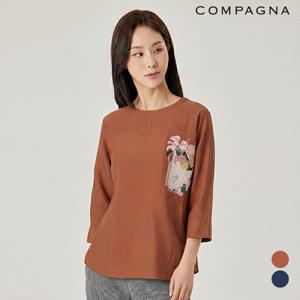 라운드넥 프린트 블라우스_CABF7-WRB010