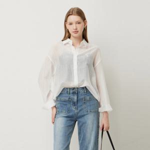 [시슬리]스트라이프 시스루 블라우스(SAWS70541)