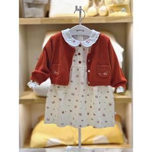 아가방 세이브존02 레드 면 원피스 가디건세트 02s524059