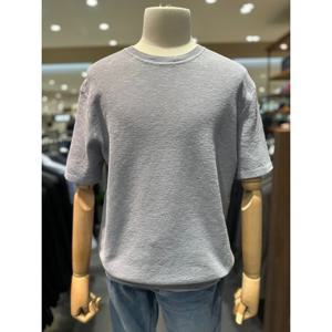 [리얼지오지아][25SS] 라이트그레이 썸머미라쿨슬럽 반팔 라운드 스웨터 ADF3ER1902