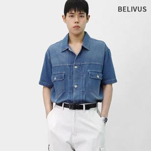 빌리버스 남성 데님 셔츠 더블포켓 캐주얼 워싱 청남방 BXR052