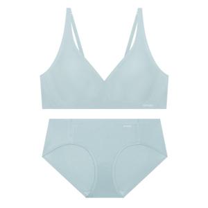 슬랜더 더블 볼륨 프리컷 브라 팬티 세트 - 라이트블루
