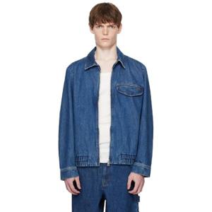 아페쎄 청자켓 블루 파브리치오 집업 데님 재킷 252252M177004
