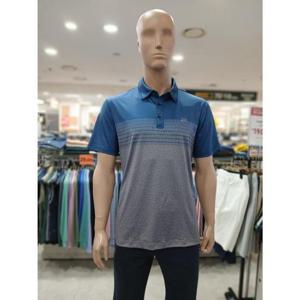 크로커다일 세이브존05 한기장 프린트 반팔 카라 블루 티셔츠 AATS2457 33