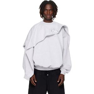 베트멍 스웨트셔츠 그레이 더블 레이어드 스웨트셔츠 252669M204001