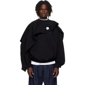 베트멍 스웨트셔츠 블랙 더블 레이어드 스웨트셔츠 252669M204004