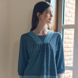 비너스 여성 구김없고 편안한 파자마 홈웨어 상의 VEV3980W