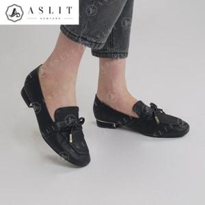 [애슬릿] 여성 굽 테두리 메탈 팁 태슬 데일리 로퍼