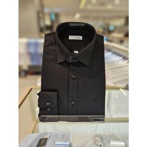 [듀퐁] (SE5FM21LS311SBK) 2025년FW 슬림핏 구김없는 스트래치 블랙 긴팔셔츠