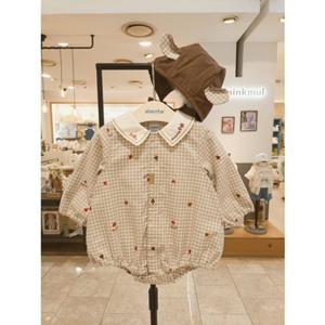 [압소바] (베이지) 25FW 메이슨 체크 우주복(모자) (A2522306)