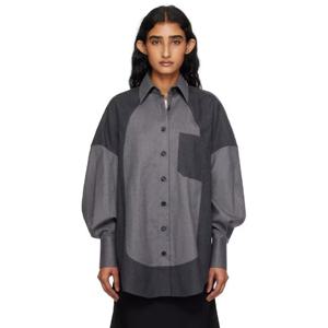 Stella McCartney 셔츠 그레이 믹스 플란넬 셔츠 252471F109001