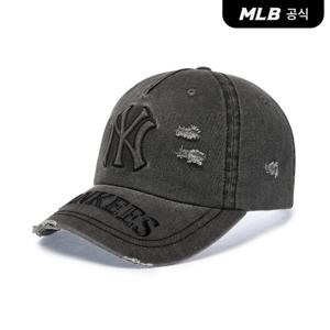 [MLB공식] 25N 빈티지 엠보 데미지 언스트럭쳐 볼캡 NY (Charcoal Grey) 3ACPV295N