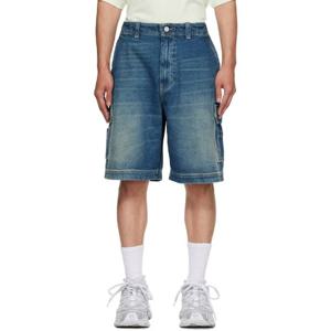 베트멍 반바지 블루 힙합 데님 카고 쇼츠 252669M193004