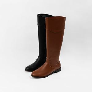 [신난다슈] 여성 롱부츠 3cm 여자 플랫 부츠 소가죽 발편한 낮은굽 통굽 둥근코 AG259022