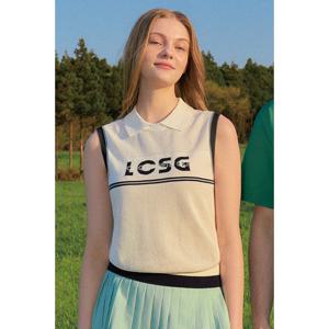 [르꼬끄골프] 여성 트리코트 스웨터 슬리브리스 스웨터 (GQ322LKV71)