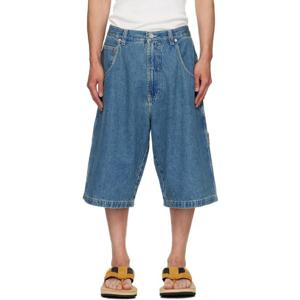 베트멍 반바지 블루 힙합 데님 쇼츠 252669M193001