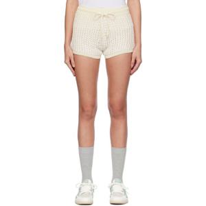 아미리 반바지 오프 화이트 크로셰 쇼츠 252886F088003