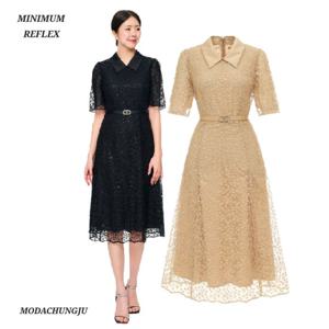 [미니멈]MD 카라넥 플라워 레이스 플레어원피스 MD MZBGWO4940_C