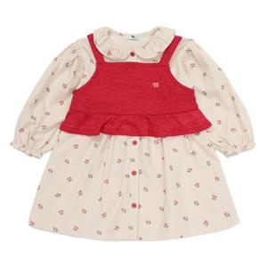 [블루독베이비8] 25FW (BE)플라워 드레스 SET HJ (45A1440002) (BLUEDOG BABY 유아 출산 백일 선물 도트 강