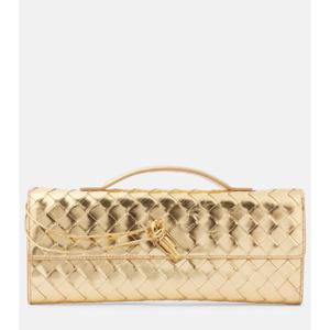 보테가베네타 Andiamo 인트레치아토 메탈릭 레더 클러치 P01000108